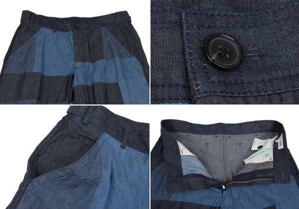 COMME des GARCONS SHIRT Patchwork Shirt Blue/Gray Size M