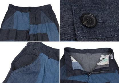 COMME des GARCONS SHIRT Patchwork Shirt Blue/Gray Size M