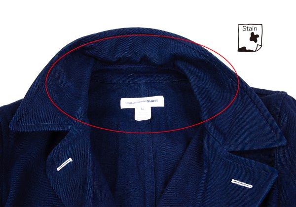 COMME des GARCONS SHIRT Indigo Cotton Jacket Blue Size L