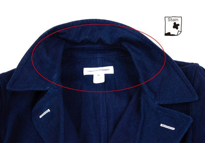 COMME des GARCONS SHIRT Indigo Cotton Jacket Blue Size L