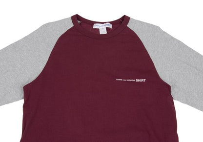 COMME des GARCONS SHIRT Logo Print Raglan Sleeve Red Size L