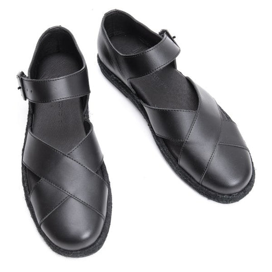 Yohji Yamamoto NOIR Cross Strap Sneakers Black Size 24.5CM