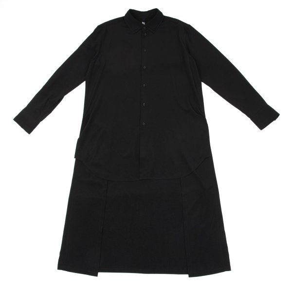 Ground Y Crepe Dechine Double Collar Long Shirt Black Size 3