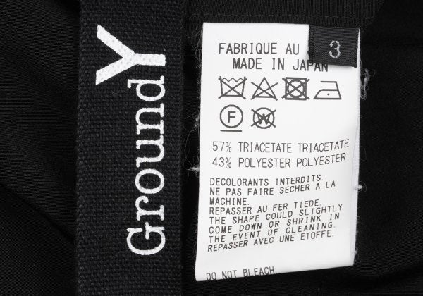 Ground Y Crepe Dechine Double Collar Long Shirt Black Size 3