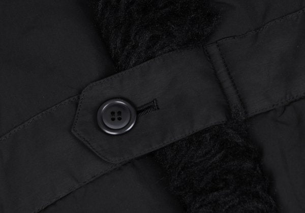 ISSEY MIYAKE MEN Poly Fur Trim Padded Long Coat Black Size M