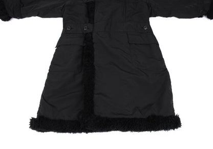 ISSEY MIYAKE MEN Poly Fur Trim Padded Long Coat Black Size M