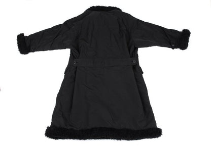 ISSEY MIYAKE MEN Poly Fur Trim Padded Long Coat Black Size M