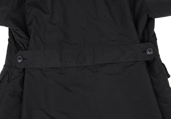 ISSEY MIYAKE MEN Poly Fur Trim Padded Long Coat Black Size M