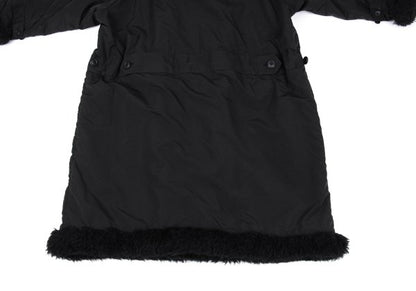 ISSEY MIYAKE MEN Poly Fur Trim Padded Long Coat Black Size M