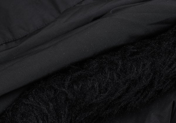ISSEY MIYAKE MEN Poly Fur Trim Padded Long Coat Black Size M