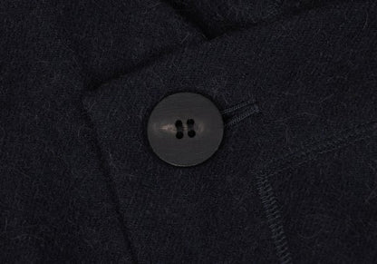 ISSEY MIYAKE MEN Alpaca Wool Leather Belted Coat Navy Size 2