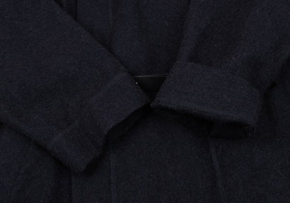 ISSEY MIYAKE MEN Alpaca Wool Leather Belted Coat Navy Size 2