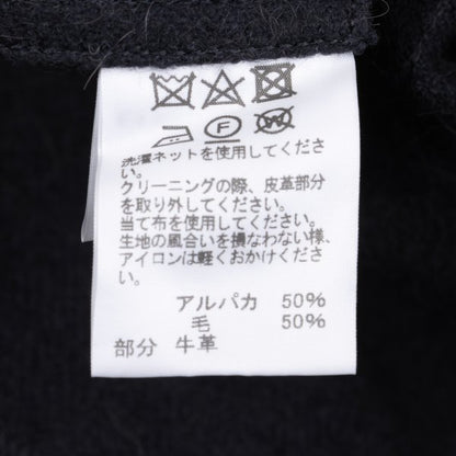 ISSEY MIYAKE MEN Alpaca Wool Leather Belted Coat Navy Size 2