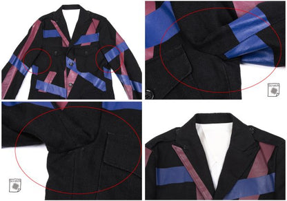 MASAKI MATSUSHIMA Linen Pigment Print Jacket Black Size 2