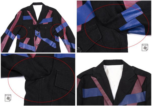 MASAKI MATSUSHIMA Linen Pigment Print Jacket Black Size 2