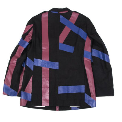 MASAKI MATSUSHIMA Linen Pigment Print Jacket Black Size 2