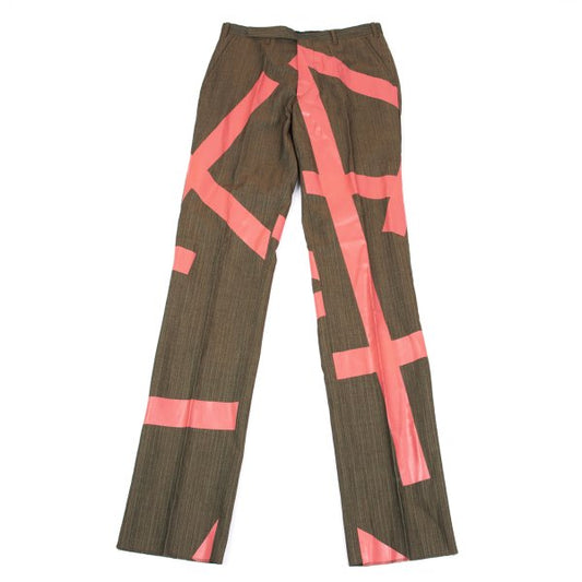 MASAKI MATSUSHIMA Wool Blend Pigment Line Pants Khaki Size 2