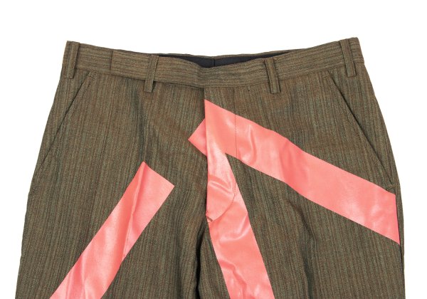 MASAKI MATSUSHIMA Wool Blend Pigment Line Pants Khaki Size 2