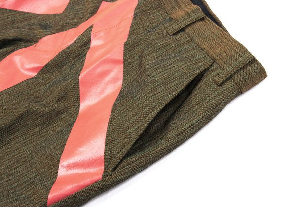 MASAKI MATSUSHIMA Wool Blend Pigment Line Pants Khaki Size 2