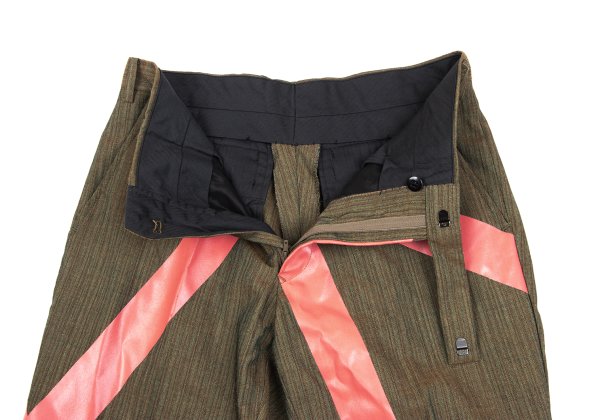 MASAKI MATSUSHIMA Wool Blend Pigment Line Pants Khaki Size 2