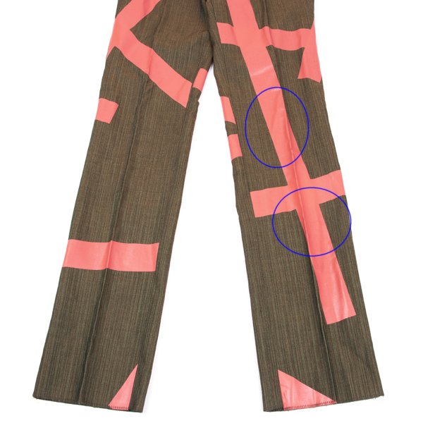 MASAKI MATSUSHIMA Wool Blend Pigment Line Pants Khaki Size 2