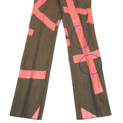 MASAKI MATSUSHIMA Wool Blend Pigment Line Pants Khaki Size 2