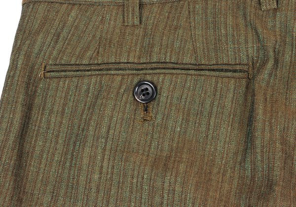 MASAKI MATSUSHIMA Wool Blend Pigment Line Pants Khaki Size 2