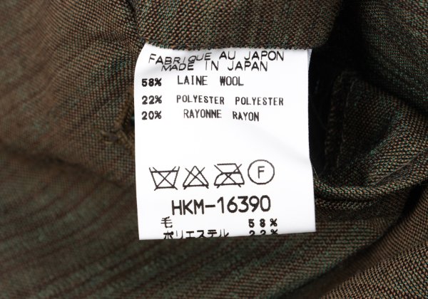MASAKI MATSUSHIMA Wool Blend Pigment Line Pants Khaki Size 2