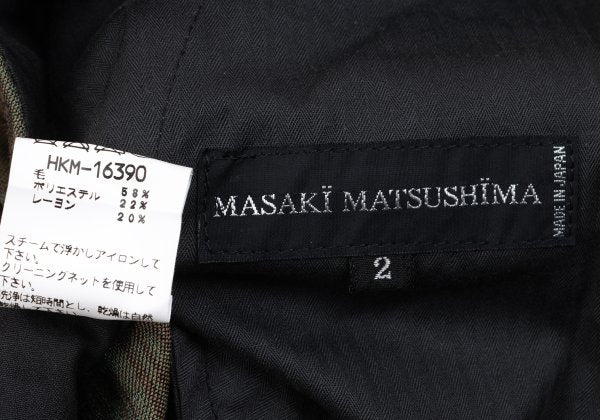 MASAKI MATSUSHIMA Wool Blend Pigment Line Pants Khaki Size 2