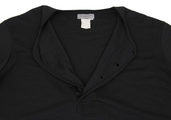 Yohji Yamamoto POUR HOMME 96AW Wool Rayon Neck Black Size M