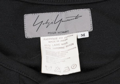 Yohji Yamamoto POUR HOMME 96AW Wool Rayon Neck Black Size M