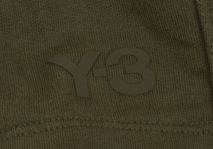 Y-3 Cotton Waist Panel Hoodie Green Size XL