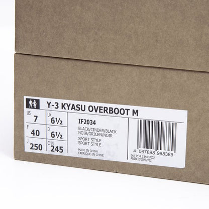 Y-3 KYASU OVERBOOT Leather Boots Black Size 26cm