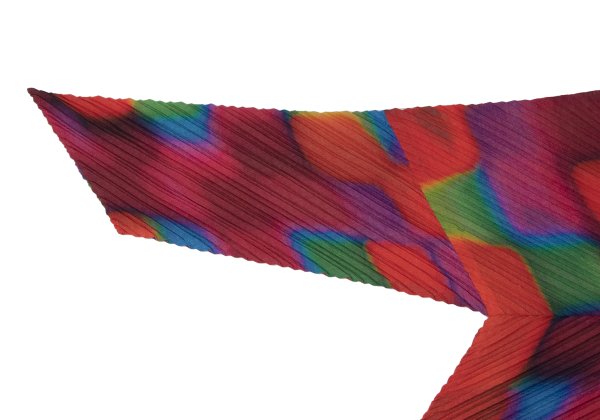 ISSEY MIYAKE Graphic Print Bias Pleat Blouse Multi Size 2