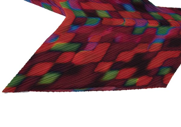 ISSEY MIYAKE Graphic Print Bias Pleat Blouse Multi Size 2