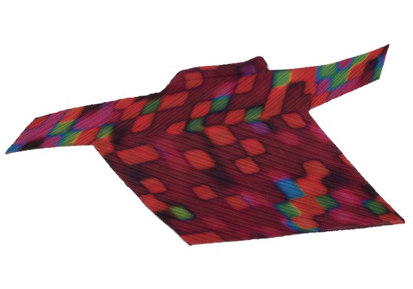 ISSEY MIYAKE Graphic Print Bias Pleat Blouse Multi Size 2