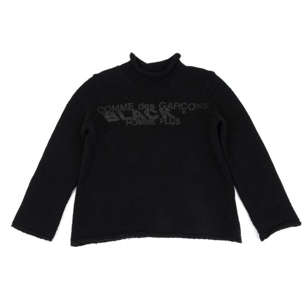 COMME des GARCONS HOMME PLUS Black Logo Knit Sweater Size M