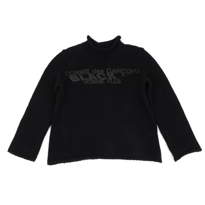 COMME des GARCONS HOMME PLUS Black Logo Knit Sweater Size M