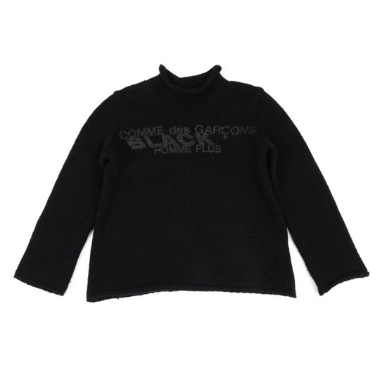 COMME des GARCONS HOMME PLUS Black Logo Knit Sweater Size M