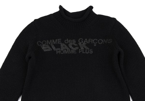 COMME des GARCONS HOMME PLUS Black Logo Knit Sweater Size M