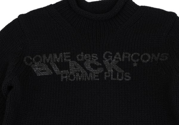 COMME des GARCONS HOMME PLUS Black Logo Knit Sweater Size M