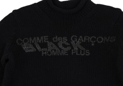 COMME des GARCONS HOMME PLUS Black Logo Knit Sweater Size M