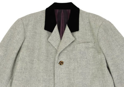 Jean Paul GAULTIER HOMME Wool Velour Panel Coat Grey Size M