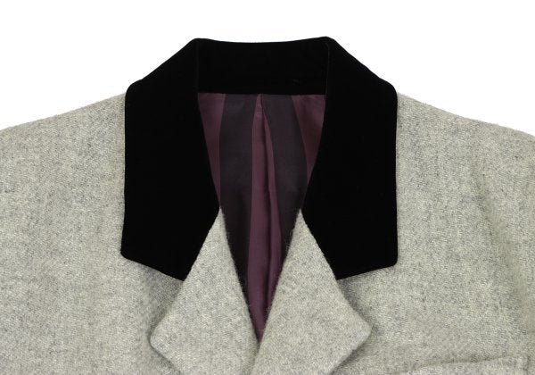 Jean Paul GAULTIER HOMME Wool Velour Panel Coat Grey Size M