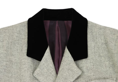 Jean Paul GAULTIER HOMME Wool Velour Panel Coat Grey Size M