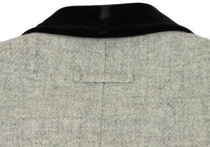 Jean Paul GAULTIER HOMME Wool Velour Panel Coat Grey Size M