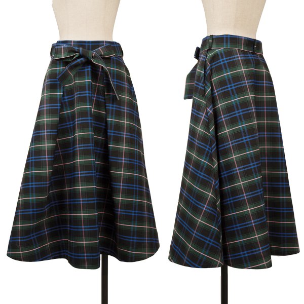 MSGM Tartan Check Belted Midi Skirt Multi Size 42