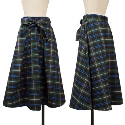 MSGM Tartan Check Belted Midi Skirt Multi Size 42