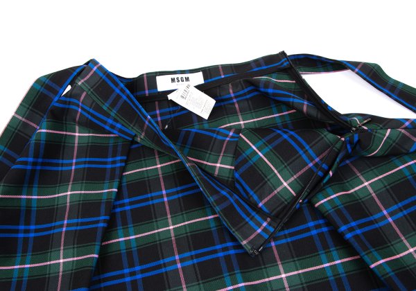 MSGM Tartan Check Belted Midi Skirt Multi Size 42