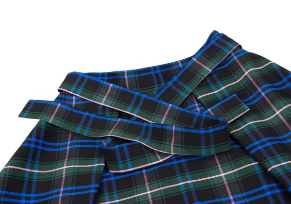 MSGM Tartan Check Belted Midi Skirt Multi Size 42